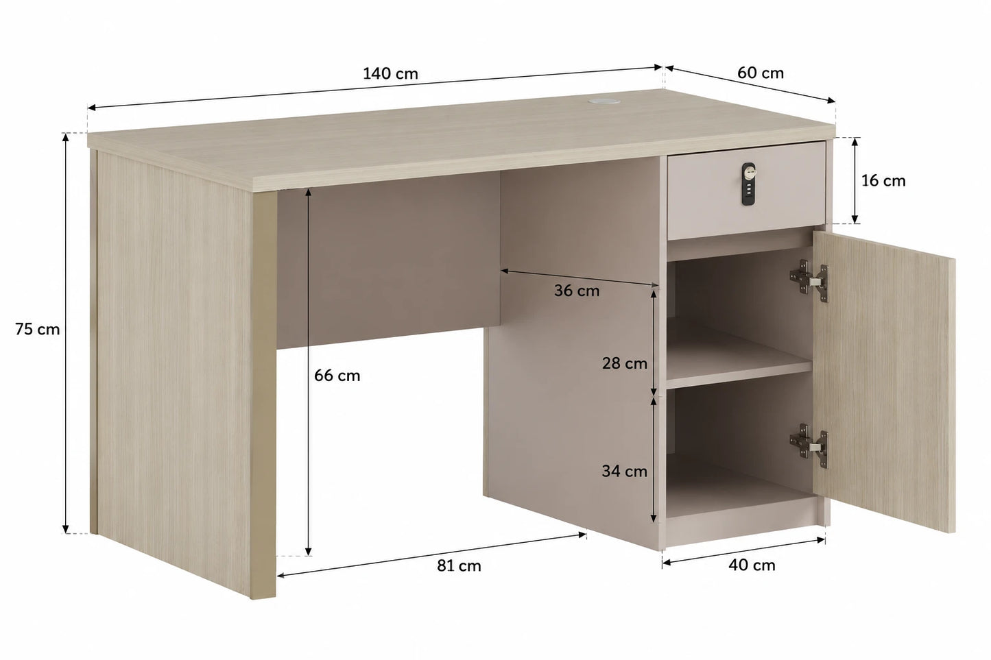 مكتب 140×60سم - WRD247