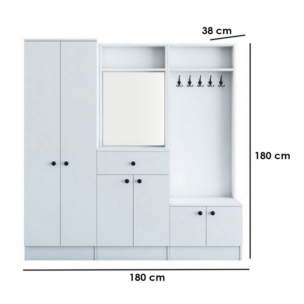 Entrance unit with clothes hanger 180x38cm - YAKOT54