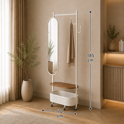 علاقة ملابس مع مرآة 185×70سم - WRD76