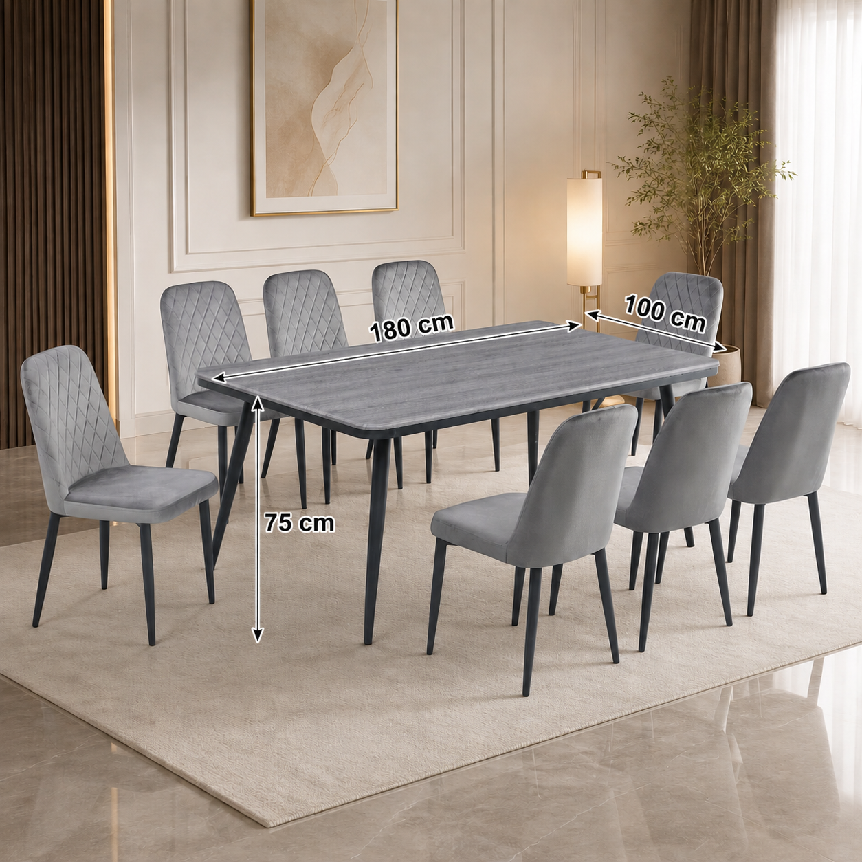 طاولة طعام - 9 قطع - WRD144
