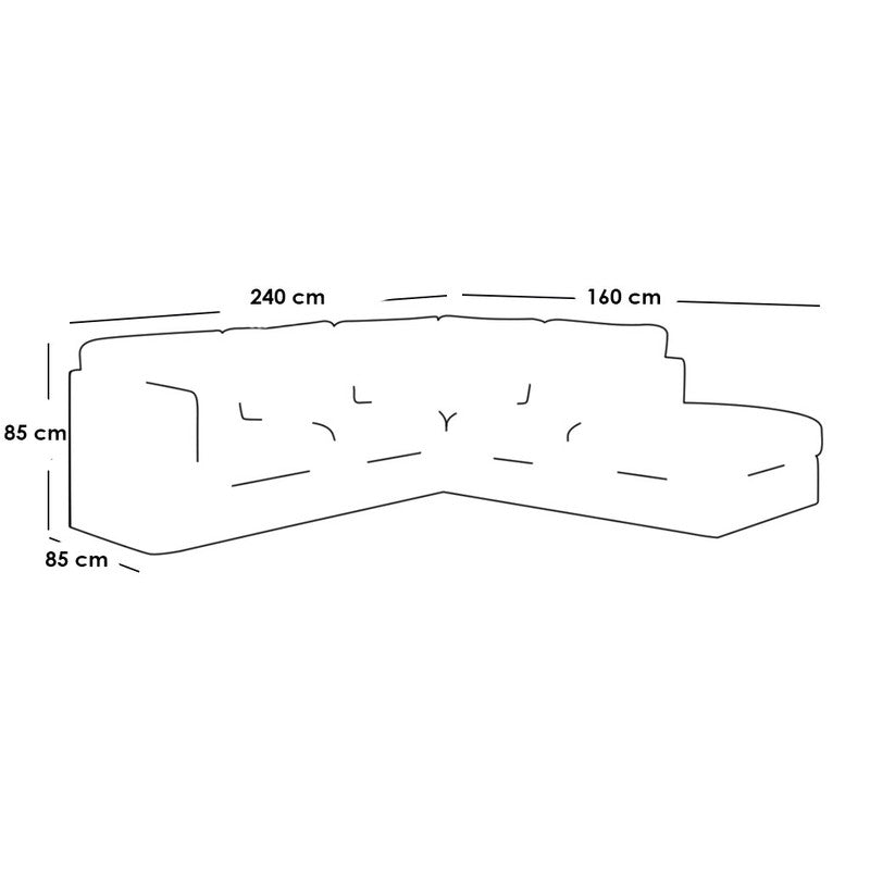 كنبة زاوية 240×160سم - LOOK54