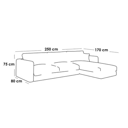 Corner sofa 250x170cm - LOOK70
