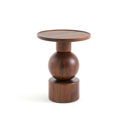 Walnut veneer wood Side table 60x40cm - FAM67