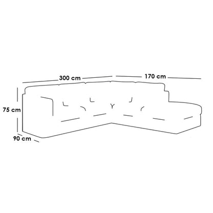 كنبة زاوية 300×170سم - LOOK78